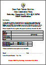 2014 Club Celebration Party RSVP Form